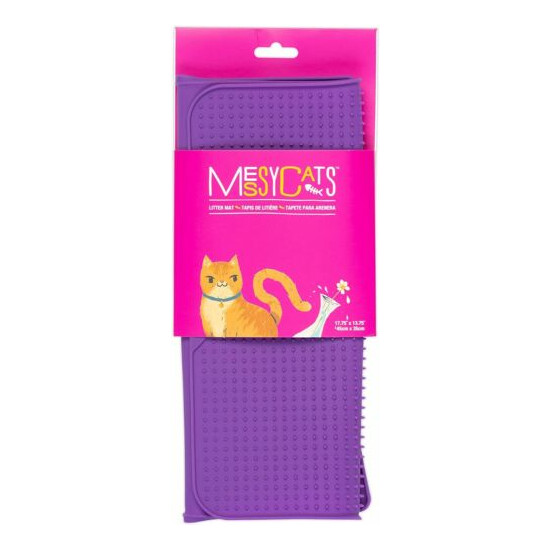 MESSY MUTTS - CAT SILICONE LITTER MAT - PURPLE image {4}