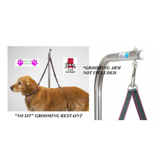 Dog Pet GROOMING TABLE ADJUSTABLE HARNESS"NO SIT"SYSTEM RESTRAINT Support Nylon image {1}