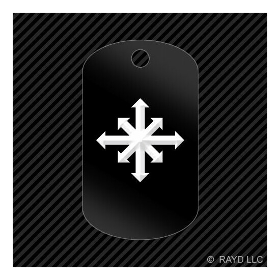 Chaos Symbol Keychain GI dog tag engraved many colors #1 image {1}