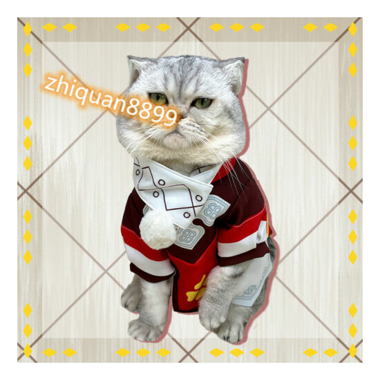 Game Genshin Impact Klee Cat Dog Clothes Cloak Coat Hat Pet Cosplay Costume Set image {2}
