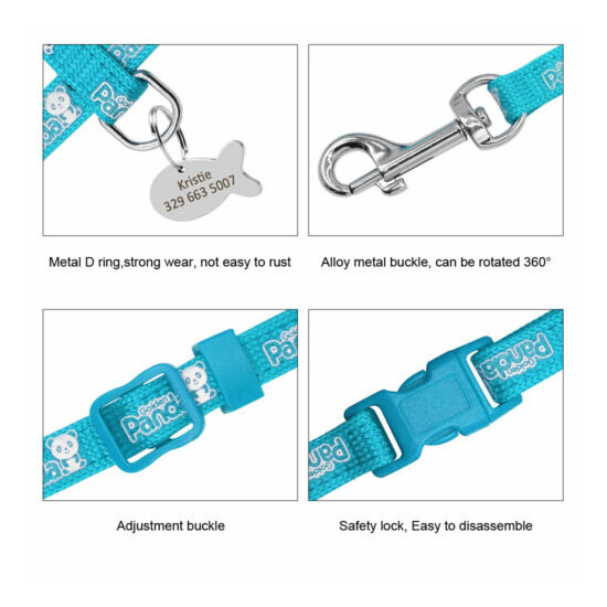 Safety Pet Cat Walking Harness Collar Vest Leash set with Free Personalized Tag image {4}