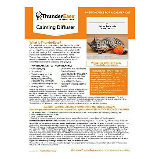 ThunderEase Cat Calming Pheromone Diffuser Kit | Powered by 90 Day Supply  image {3}