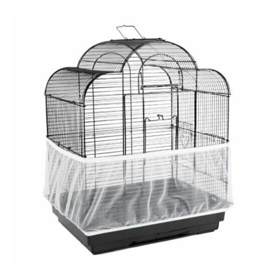 Nylon Mesh Bird Cage Cover Shell Skirt Net Easy Cleaning Seed Catcher Guard Bird image {2}