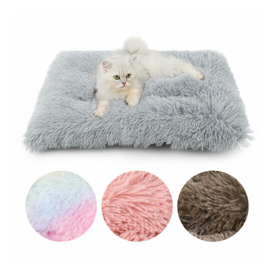 Plush Pet Bed Mat Soft Kennel Crate Cushion Pad for Dogs Cats Anti-Slip Bottom image {1}