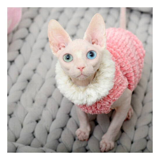 Sphynx Cat Sweater Jumper Waistcoat Clothes Faux Fur Pet Costume Polyester XS-XL image {2}