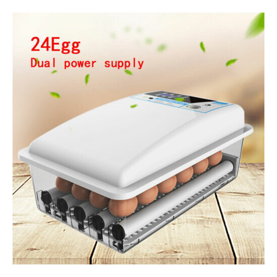 24 Egg Incubator Auto Turner Digital Chicken Poultry Hatcher Temperature NEW USA image {1}
