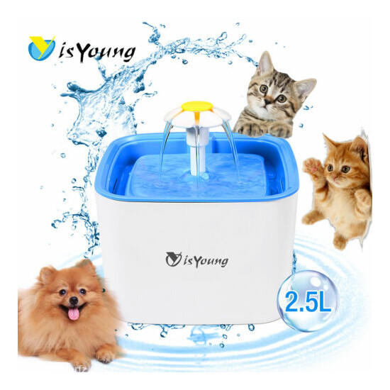 2.5L Automatic Electric Pet Dog Cat Water Fountain Drinking Dispenser Slient NEW image {1}