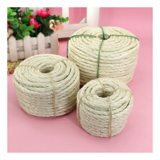33/66/164ft Natural Sisal Rope for Cat Scratcher Pet Cat Tree Cradle Bed Protect image {6}