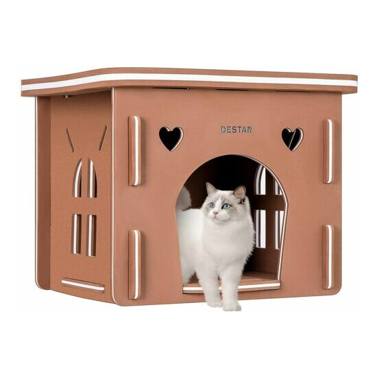 16.1'' Waterproof EVA 3D Jigsaw Puzzle Cat House DIY Kitty Shelter w/ Flat Roof image {1}