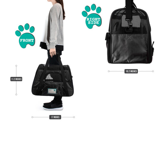 Pet Carrier Tote Bag Soft Sided Cat Travel Carrier Small Dog Ventilated Airline image {3}