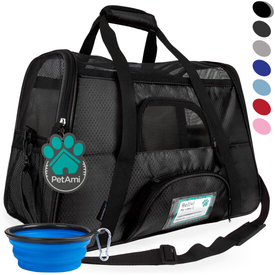 Pet Carrier Soft Sided Puppy Kitten Cat Dog Tote Bag Travel Airline Approved image {2}