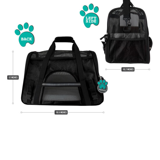 Pet Carrier Soft Sided Puppy Kitten Cat Dog Tote Bag Travel Airline Approved image {4}