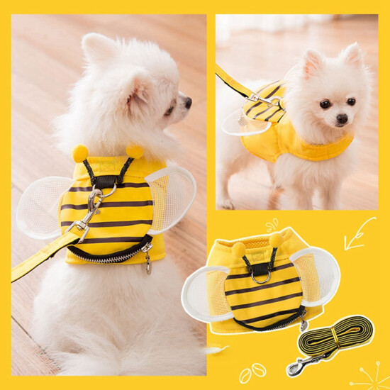 Cute Bee Yellow Vest Chest Strap Traction Belt Wings Backpack Design Small MedA1 image {7}