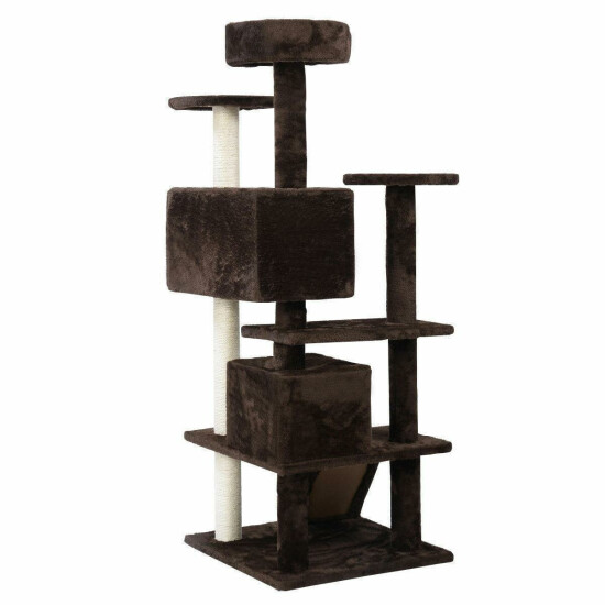 52/36/60/80" Cat Tree Tower Furniture Scratching Post Pet Cat Kitten Play House image {3}